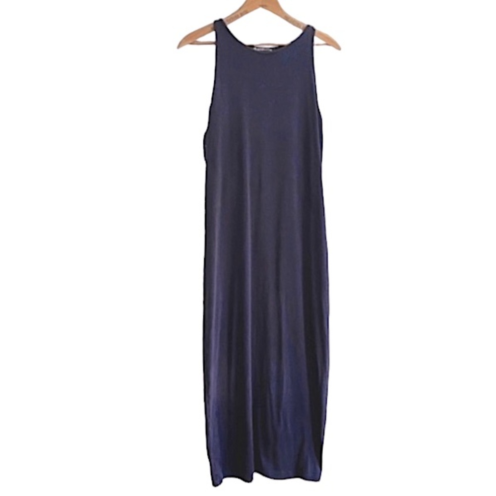 Athleta Navy Blue Vintage‎ Wash Ribbed Sleeveless Maxi Dress M